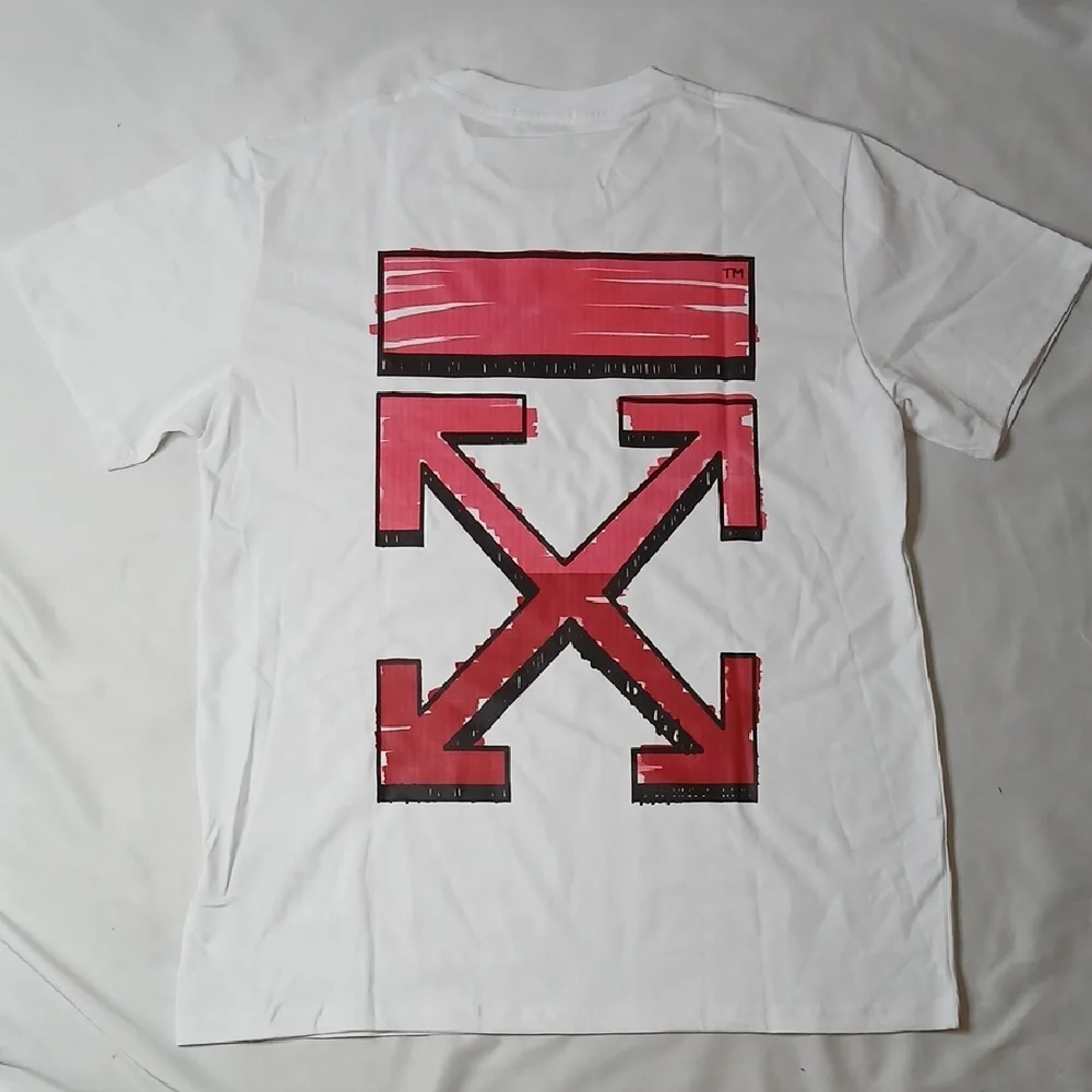 Off-White White T-Shirt with Black Chest Logo - Picture 2 of 3
